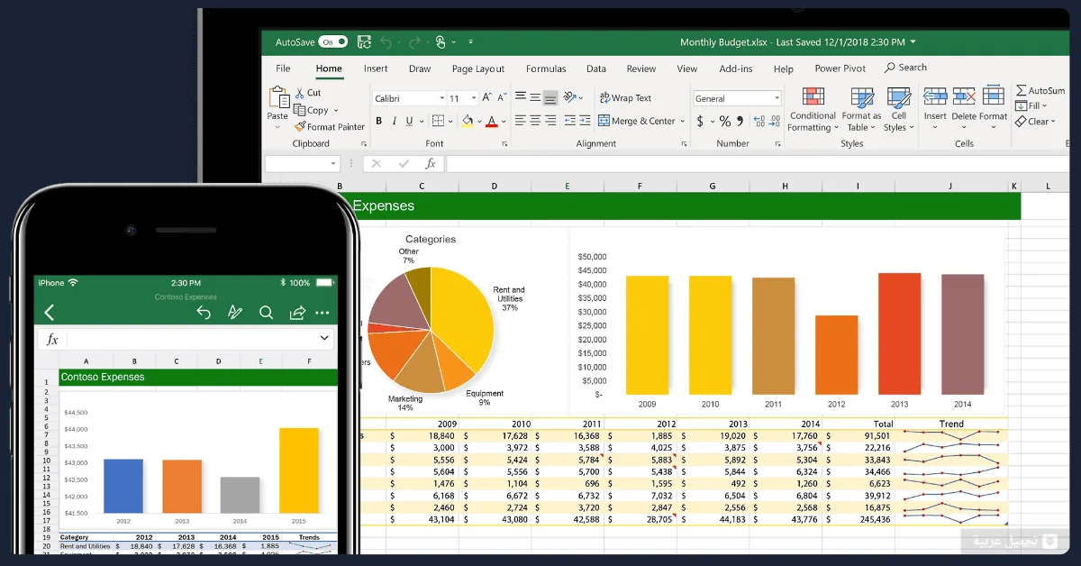 Excel 2010 للكمبيوتر